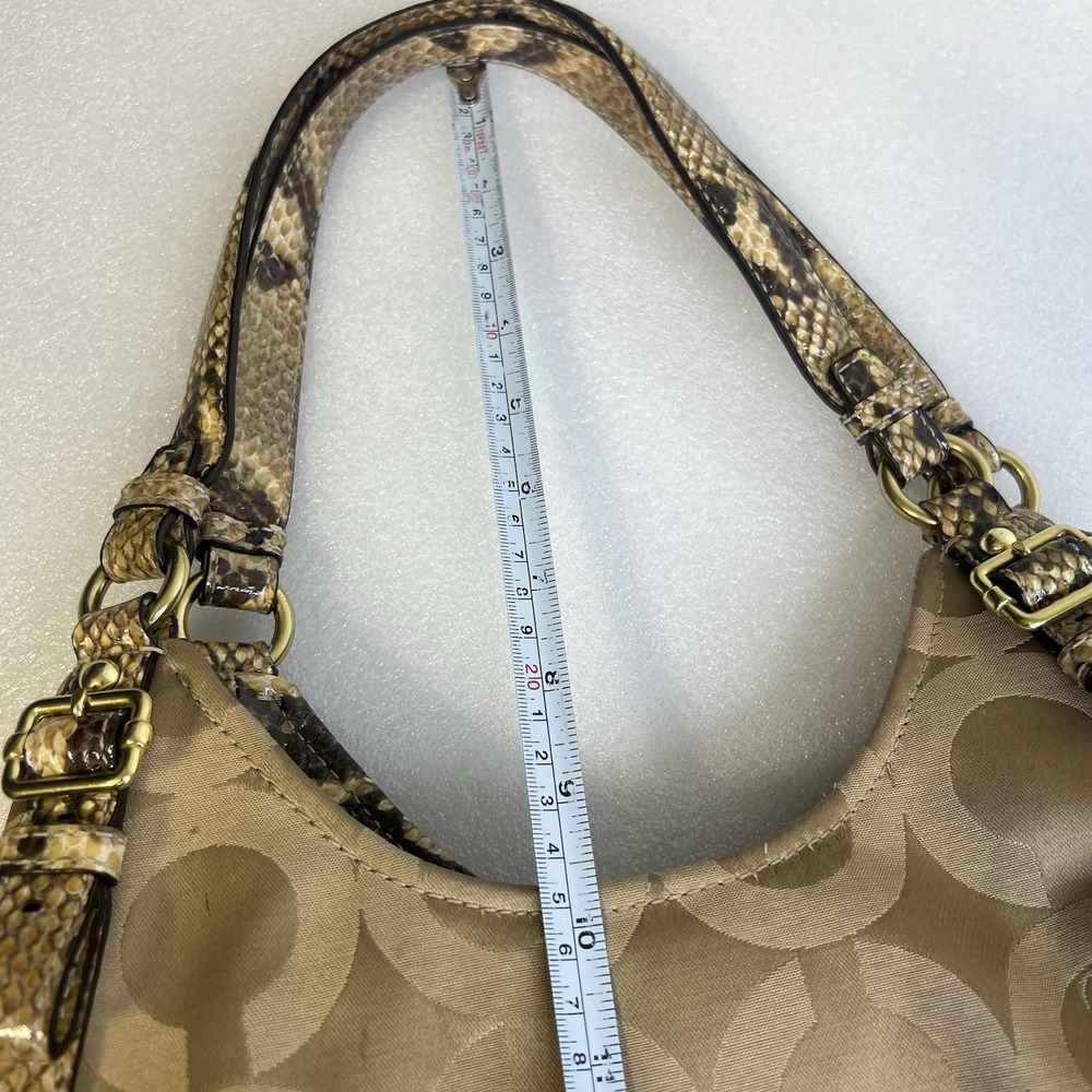 Coach Madison Op Art Signature Sateen Maggie snake Strap F17689 Shoulder Bag - Picture 12 of 15
